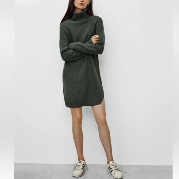 WILFRED Bianca Dress Wool Sweater Long Sleeve Mini Turtleneck Aritzia XS - Picture 2 of 12